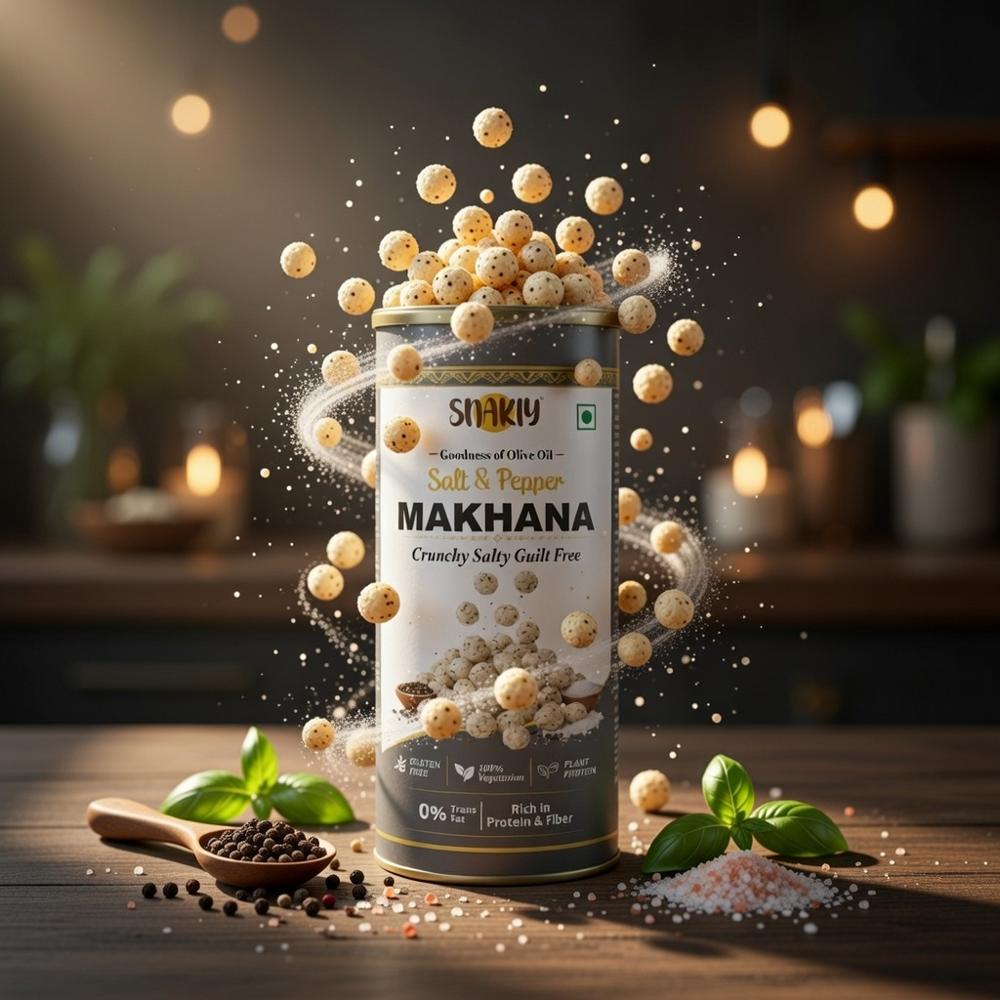 Snakiy Salt & Pepper Makhana 77 Gm - Cultivation Type: Organic