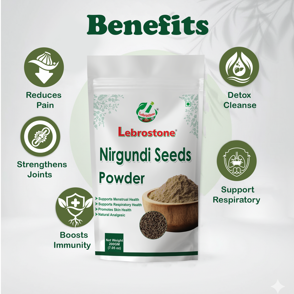 Lebrostone Nirgundi Seeds  Reduces Pain, Strengthens Joints & Boosts Immunity(200g)