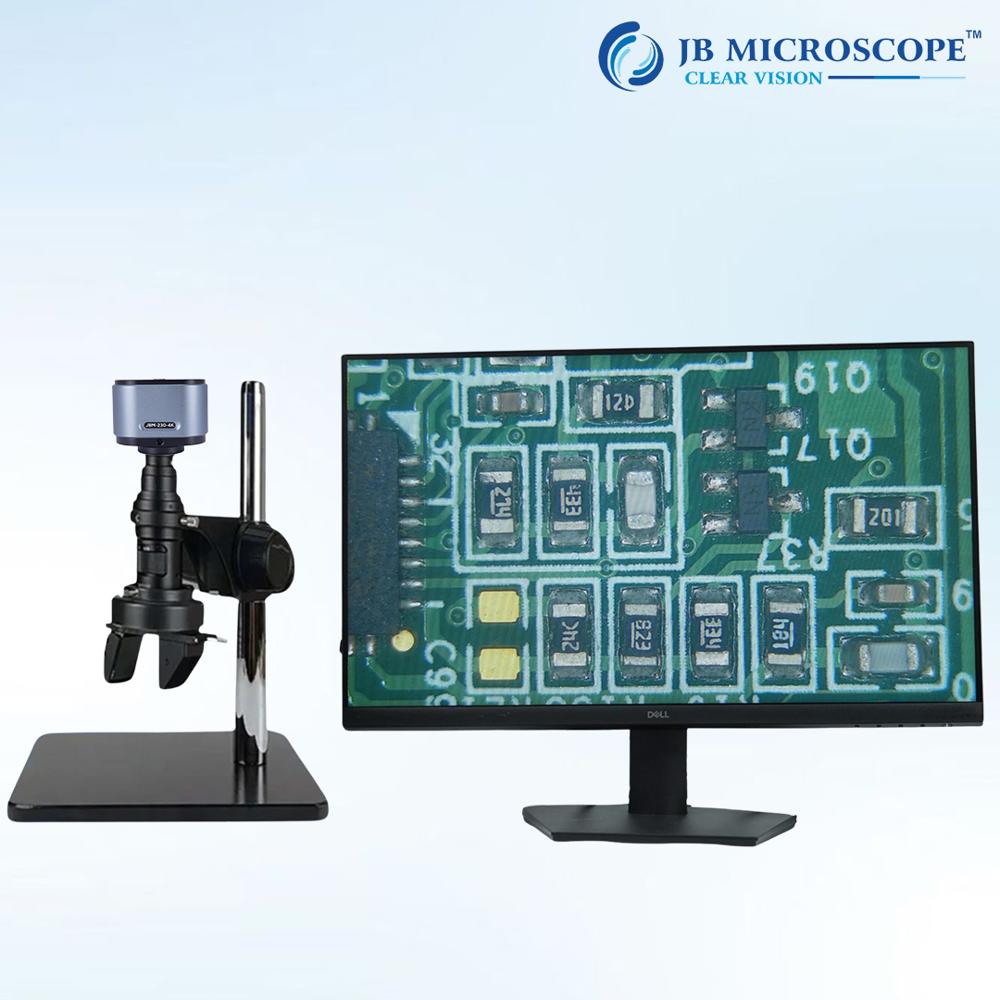 Digital Video Microscope Jbm-hd3d - Metal Alloy, 210x300x450 Mm, 1080p Hd 60fps | 3d Visualization, Hdmi/usb/sd Connectivity, Adjustable Led Ring Light