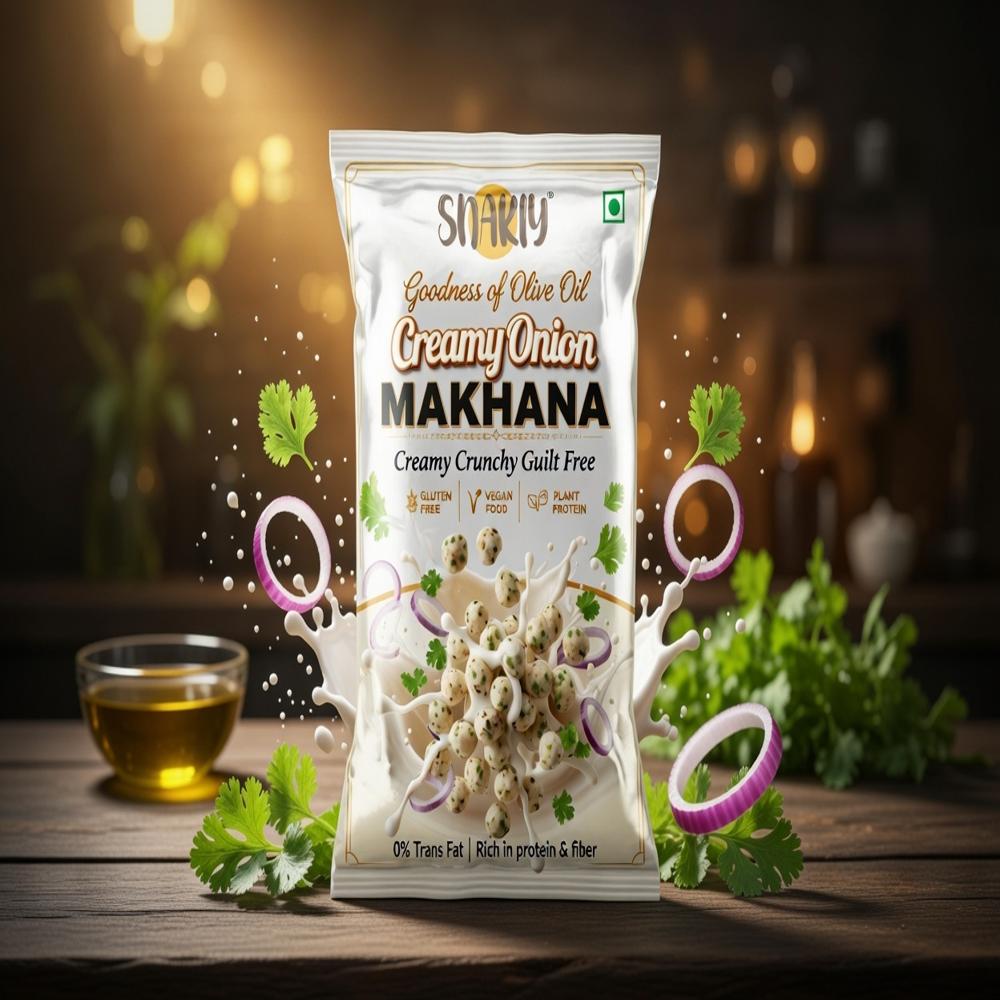 Creamy Onion  Roasted Makhana