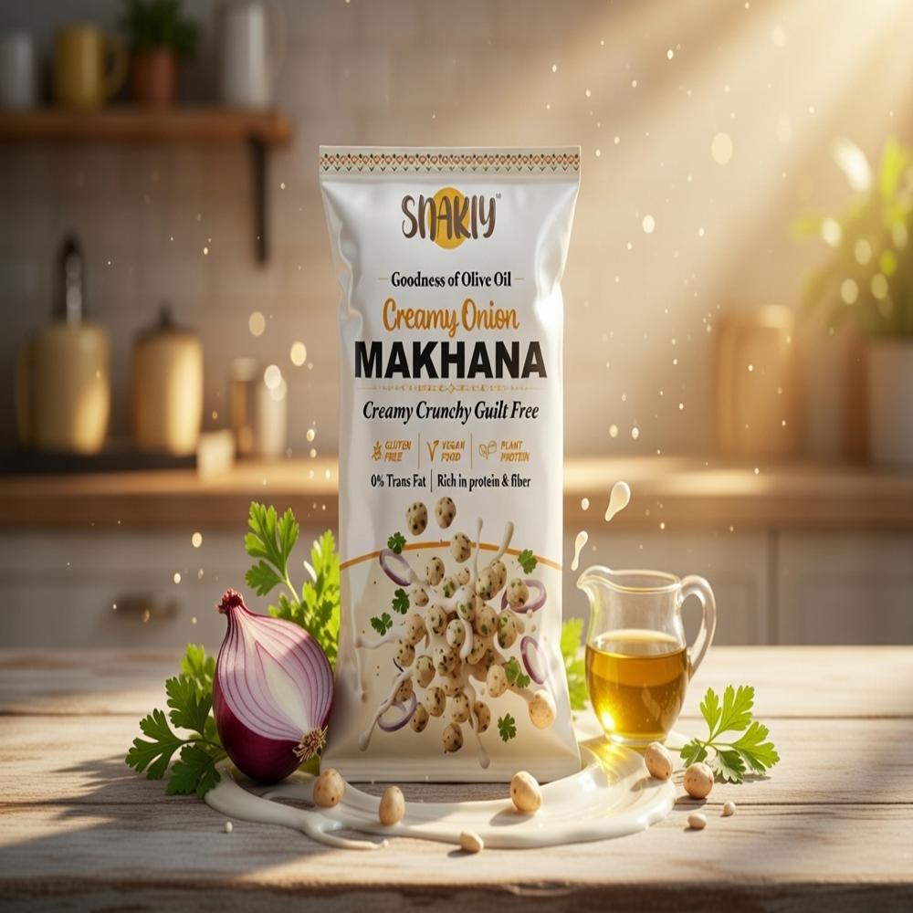 Creamy Onion  Roasted Makhana