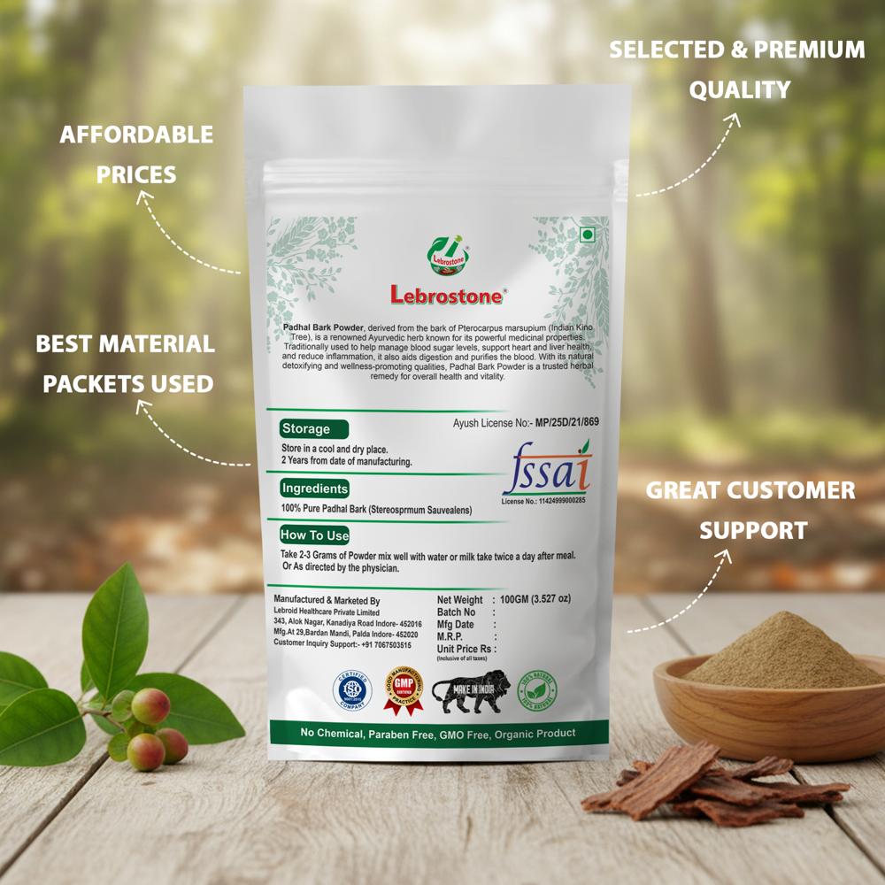 Lebrostone Padhal Bark Powder  Natural Blood Purifier & Weight Management Support(100g)