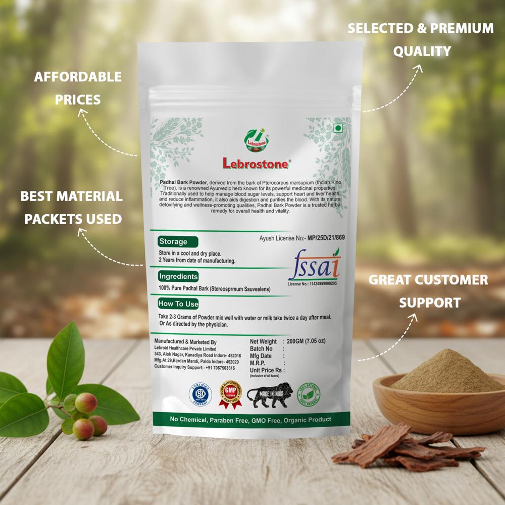 Lebrostone Padhal Bark Powder Supports Heart Health, Immunity & Liver Function(200g)