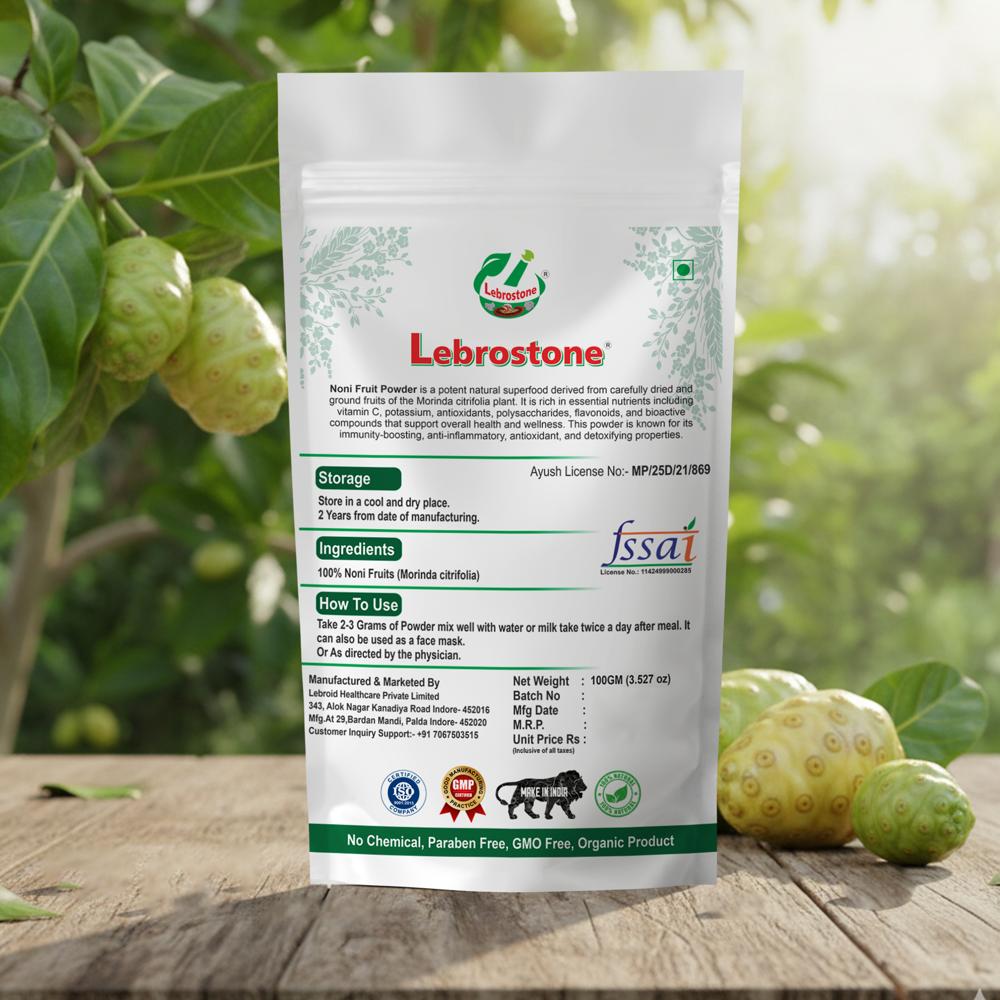 Lebrostone Noni Fruit Powder | Immunity & Digestion Support | Antioxidant | Energy Booster|100g