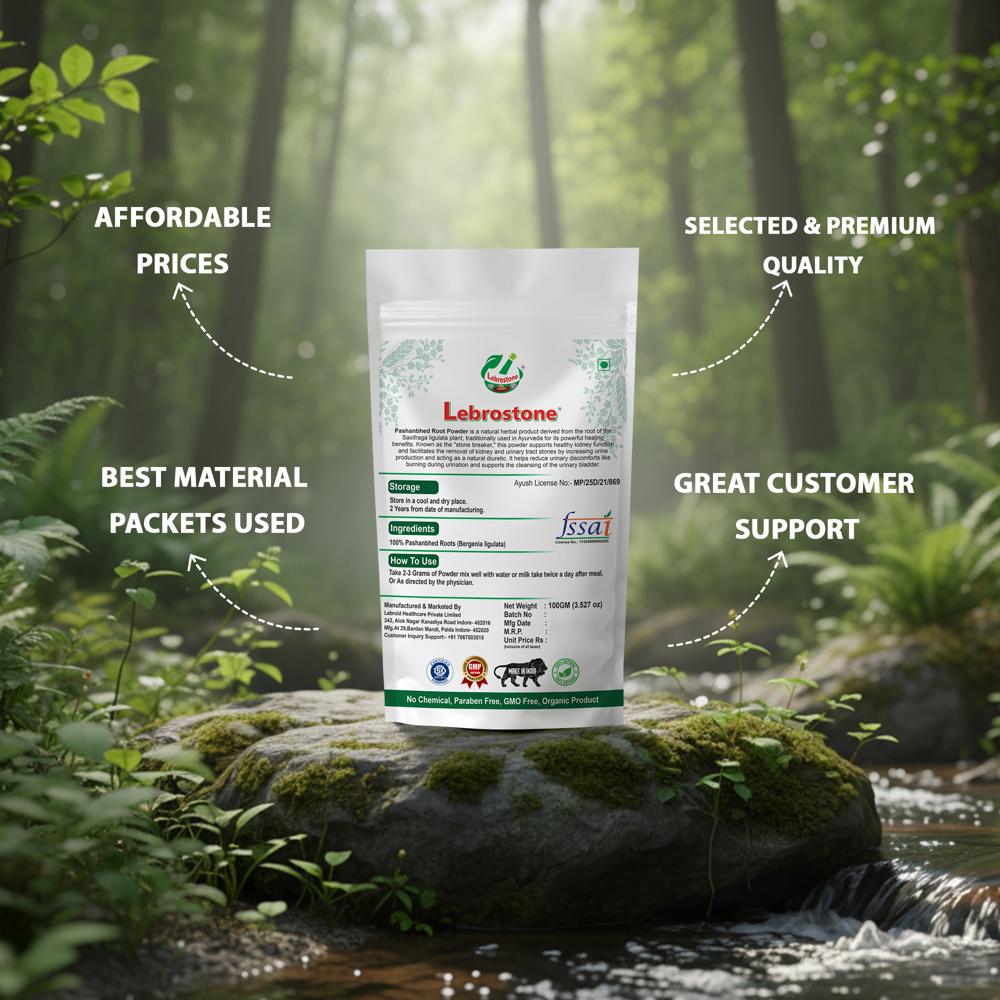 Lebrostone Pashanbhed Root Powder | Kidney Support | Detox & Digestive Health | Antioxidant| 100g
