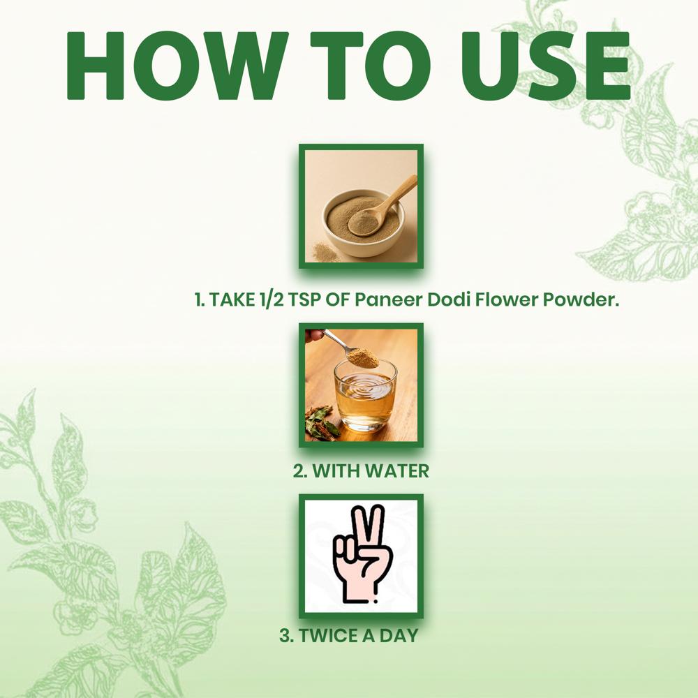 Lebrostone Paneer Dodi Flower Powder  Herbal Support for Blood Sugar Control & Wellness(100g)