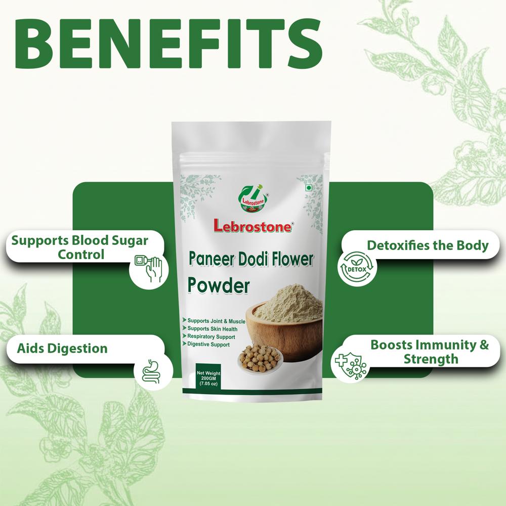 Lebrostone Paneer Dodi Flower Powder  Herbal Support for Blood Sugar Control & Wellness(200g)