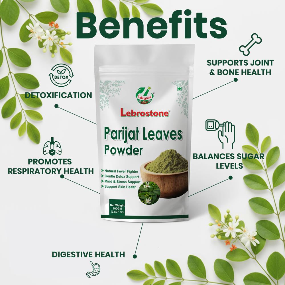 Lebrostone Parijat Leaves Powder Supports Bone Health, Sugar Balance & Wellness(100g)
