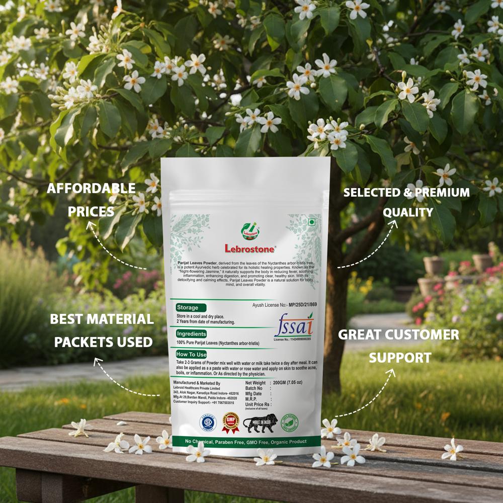 Lebrostone Parijat Leaves Powder  Supports Bone Health, Sugar Balance & Wellness(200g)