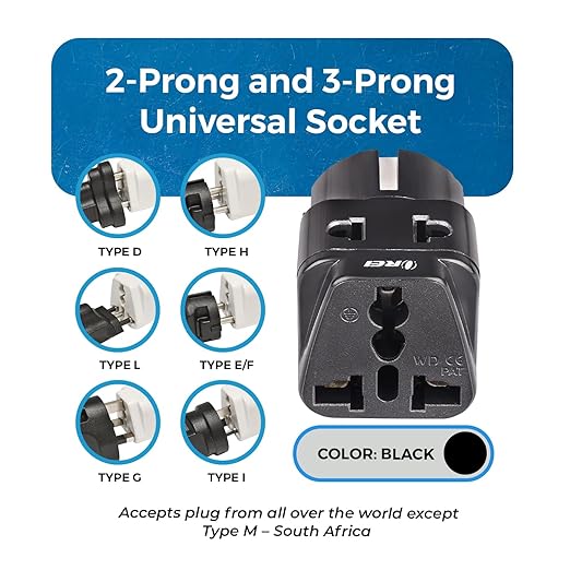 Universal Travel Adapter with Storage Case