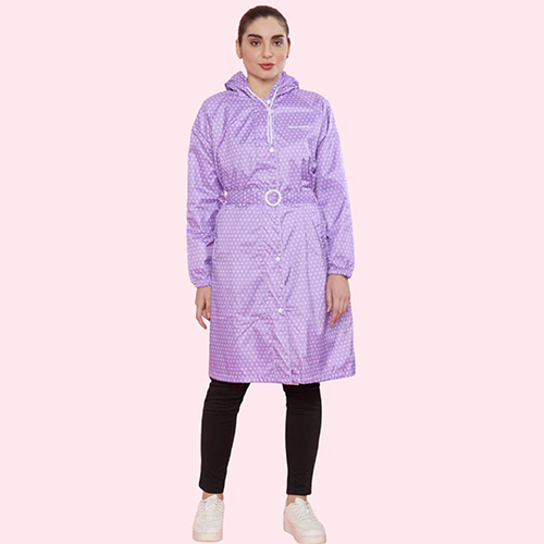 WKL13 Ladies Printed PVC Knee Length Raincoat