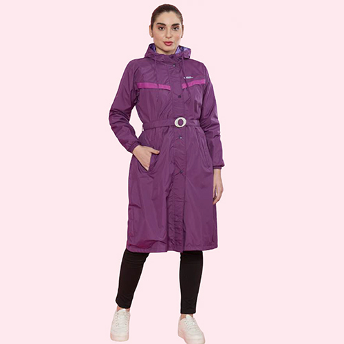 ZKL01 Ladies Printed PVC Knee Length Raincoat
