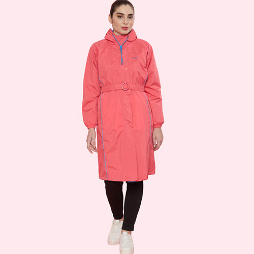 ZKL06 Ladies Coated Fab PVC Knee Length Raincoat