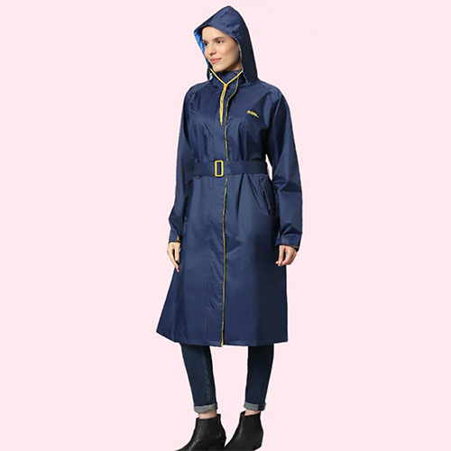 Zeel Diva Ladies Coated Fab PVC Knee Length Raincoat