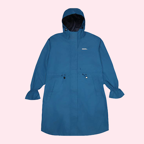 LK102 Ladies Coated Fab PVC Knee Length Raincoat