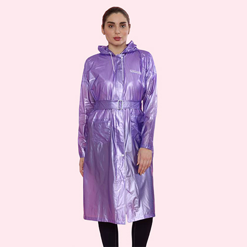 CL22 Ladies Coated Fab PVC Knee Length Raincoat
