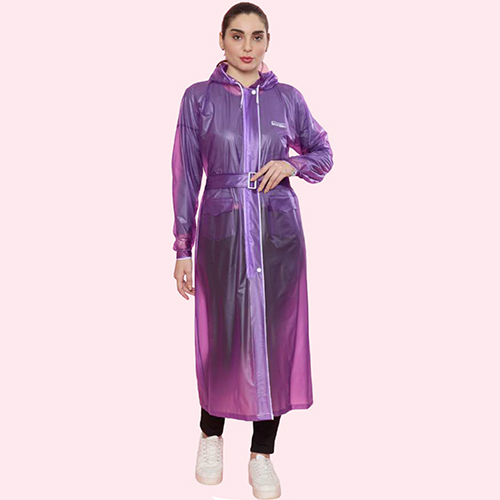 CL18 Ladies Transparent PVC Knee Length Raincoat