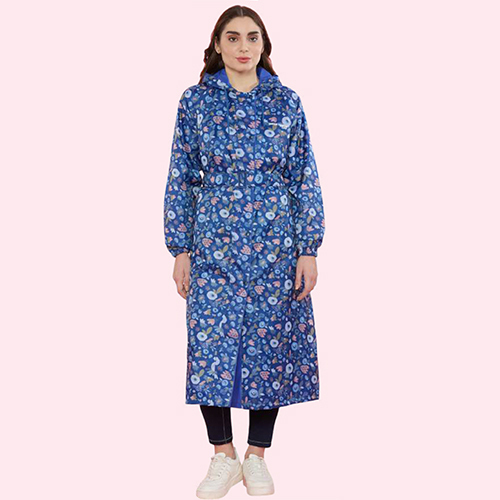 WFL103 Ladies Printed PVC Knee Length Raincoat