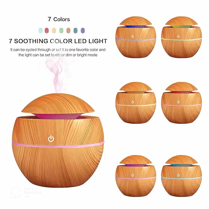 Ultrasonic Wood Grain Aroma Diffuser and Cool Mist Humidifier