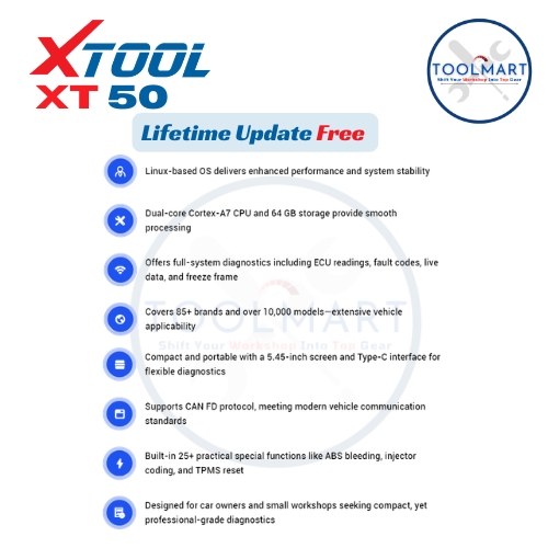 Xtool Xt50 Lifetime Update Free - Working Voltage: 12v Dc