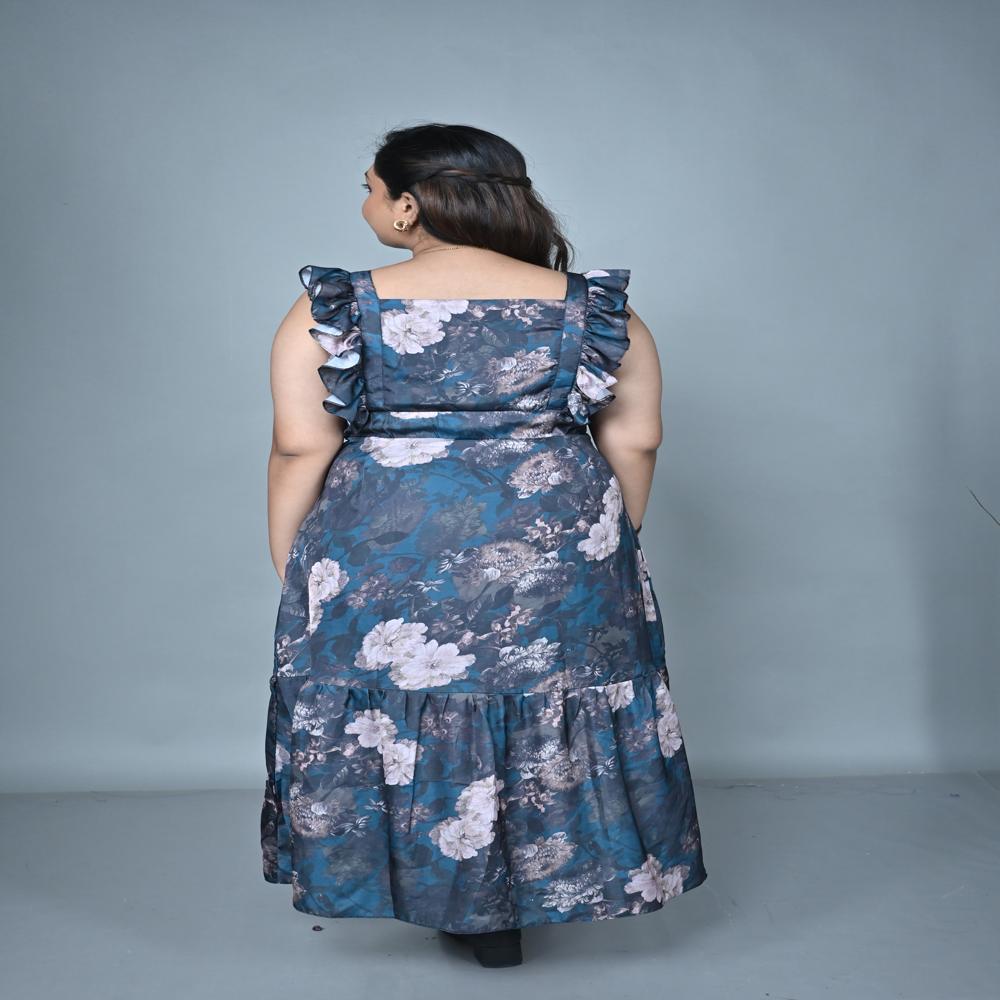 Ladies Ruffle Sleeves  Maxi Dress