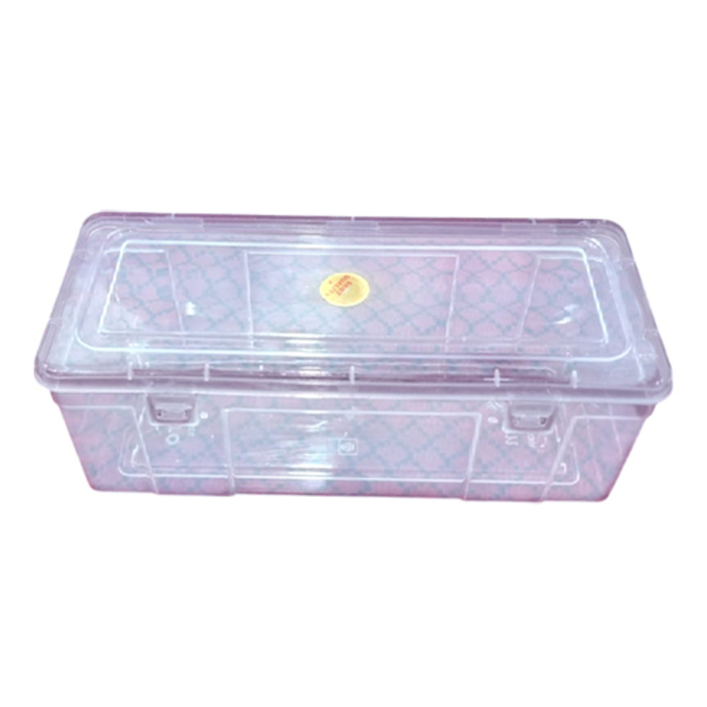 Plastic Jewellery Box - Design: Transparent Lid With Colored Base And Decorative Patterns