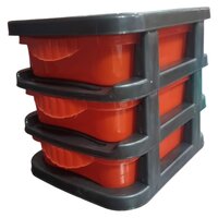 Plastic Storage Drawer Rack - Color: Multicolor (pink