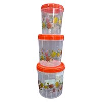 Kitchen Container Set - Color: Multi-color (lid); Transparent (body)