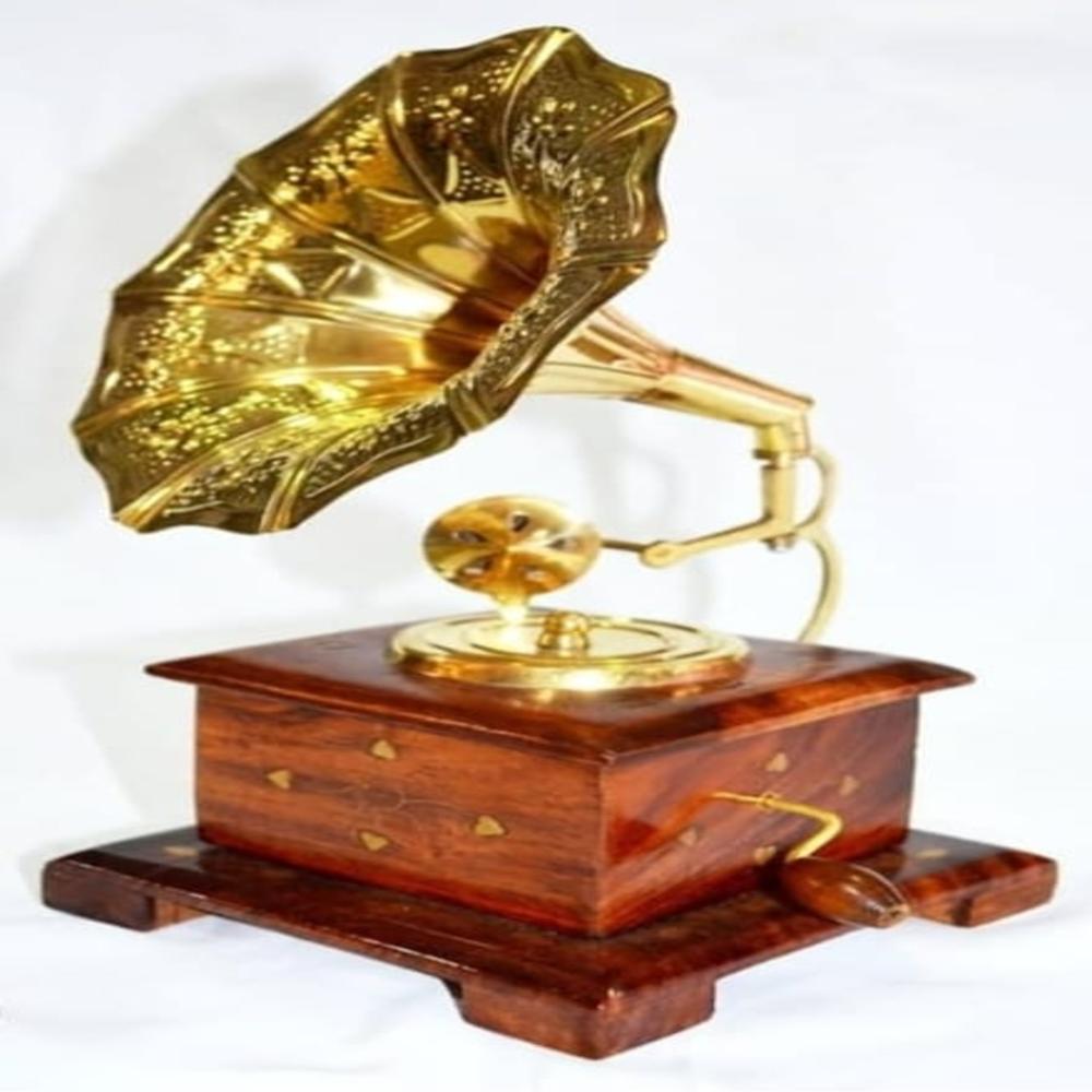 Antique Brass Gramophone