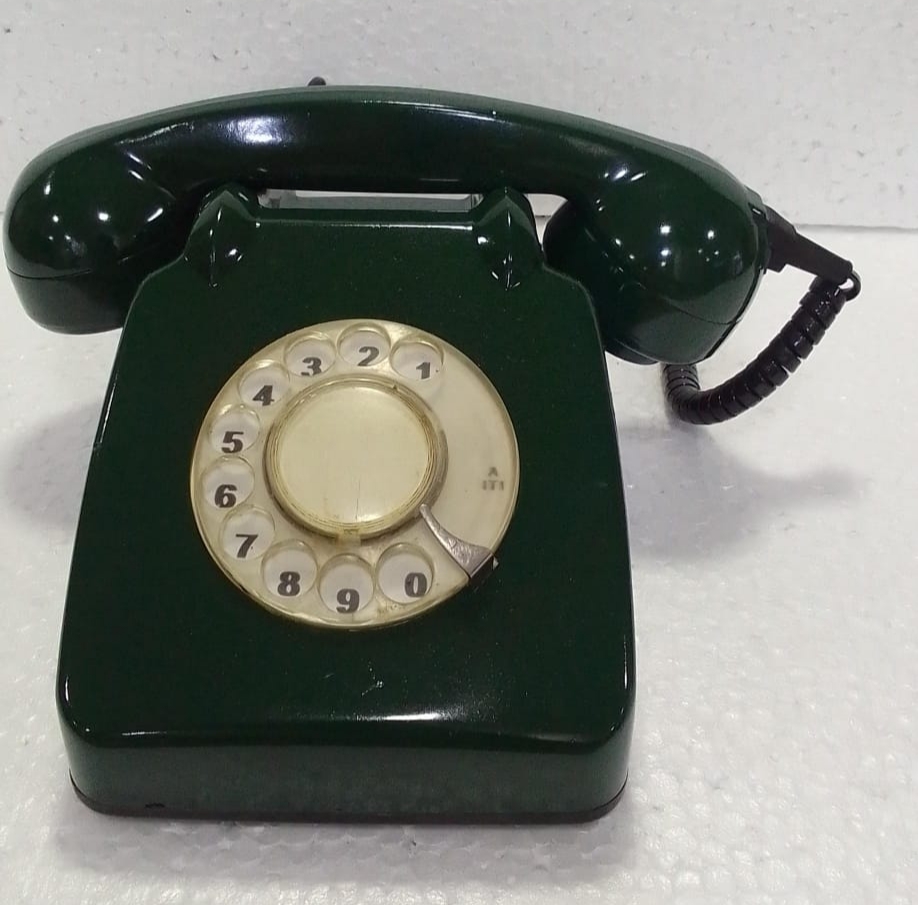Orange Bakelite Rotary Dial Telephone