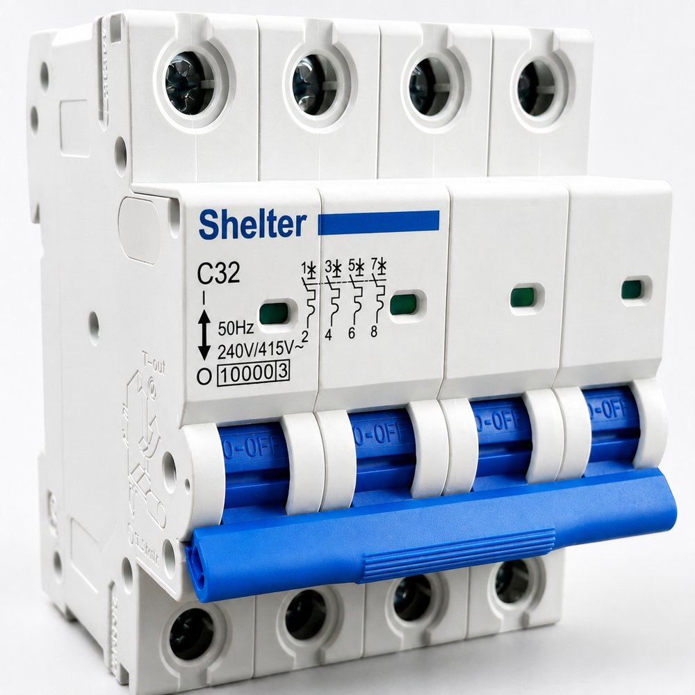 Shelter Fp 32A Ac Mcb - Material: Flame Retardant Abs Body