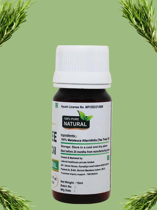 Turcy Tea Tree Essential Oil  Pure, Natural & Cold-Pressed for Skin Care, Hair Care&,Acne Treatment(15ML)