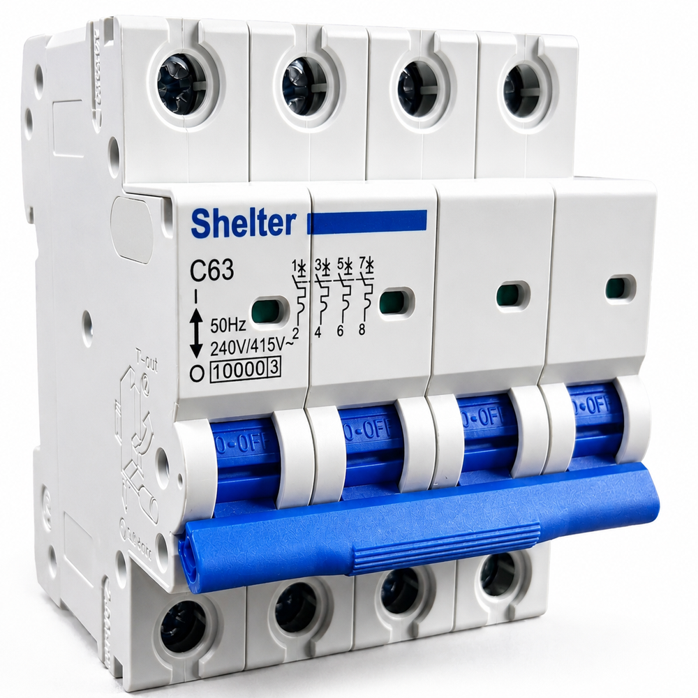 Shelter Fp 63A Ac Mcb - Material: Flame Retardant Abs Body