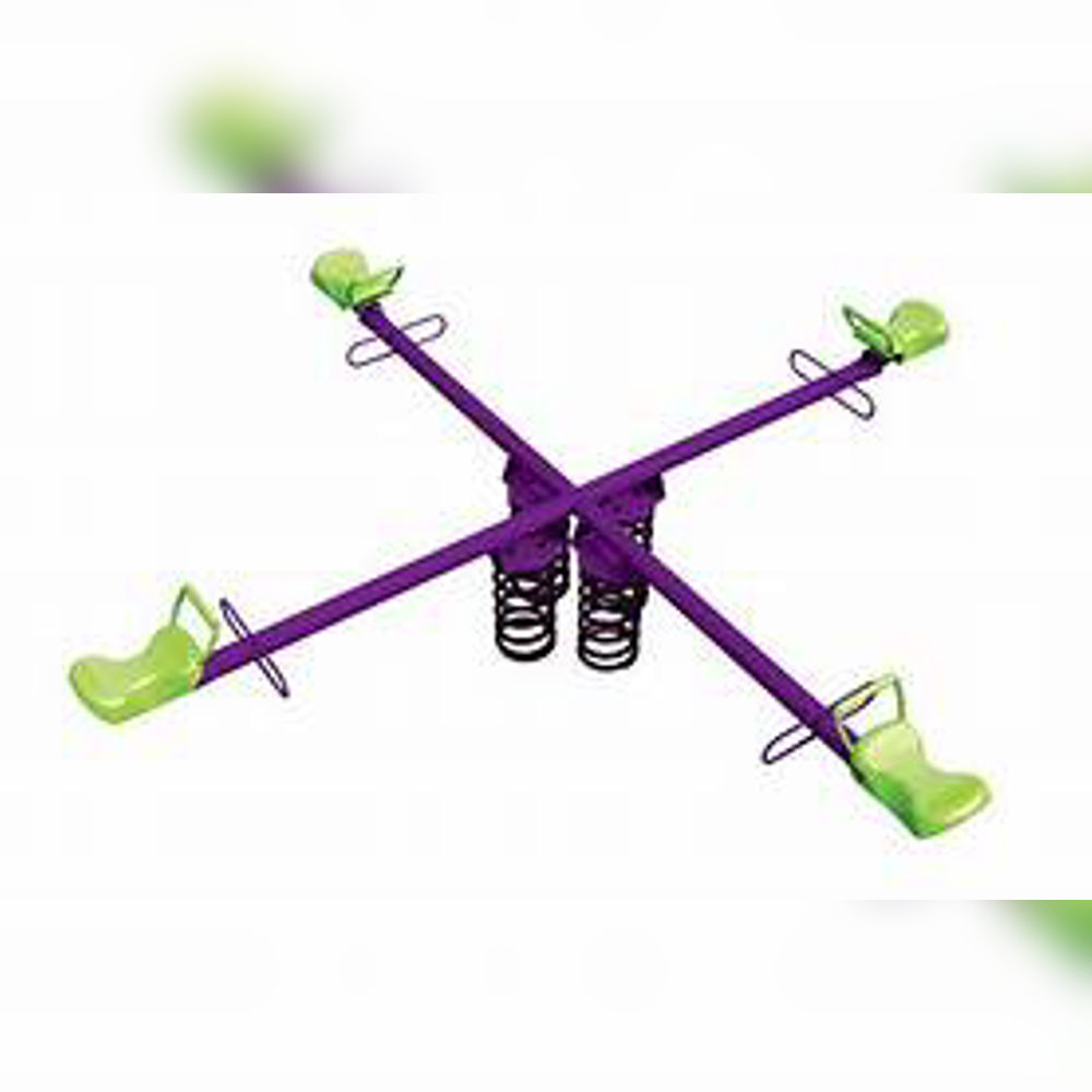 4 Seater See Saw - Frp Material | Manual Installation, Outdoor Playground Fun For Ages 3-12
