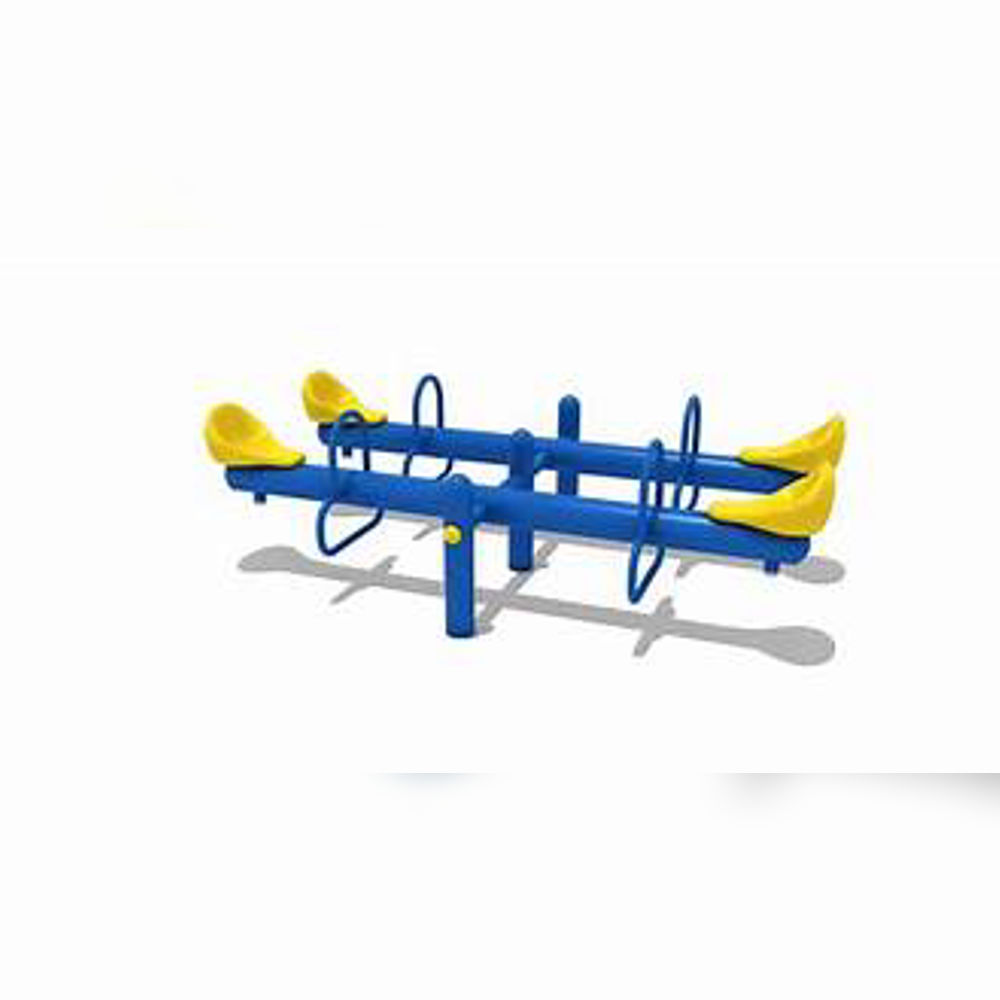 4 Seater See Saw - Frp Material | Manual Installation, Outdoor Playground Fun For Ages 3-12
