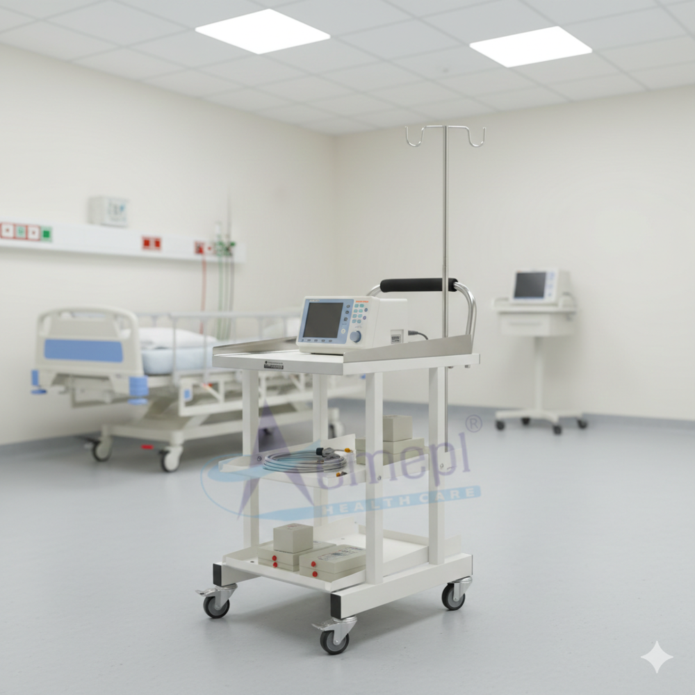 Ecg Trolley - Color: White