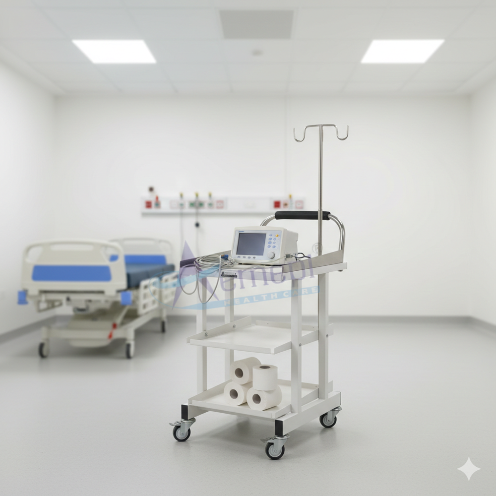 Ecg Trolley - Color: White