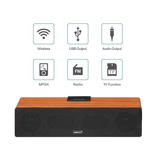 Wooden Bluetooth Speaker with Integrated Mobile Phone Stand