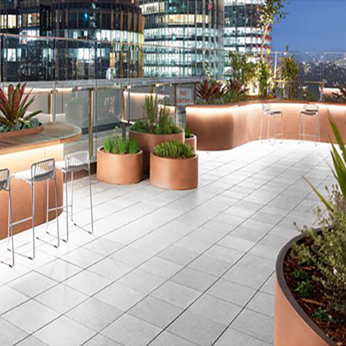 Planter Pots - Wooden And Mild Steel, Floor Mounted Design, Carbonize Coated, Smooth Brown Finish For Garden Use