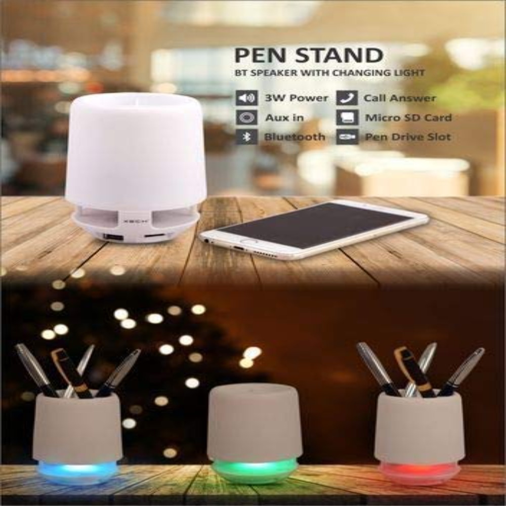Pen Holder Bluetooth Speaker with LED Mood Lighting