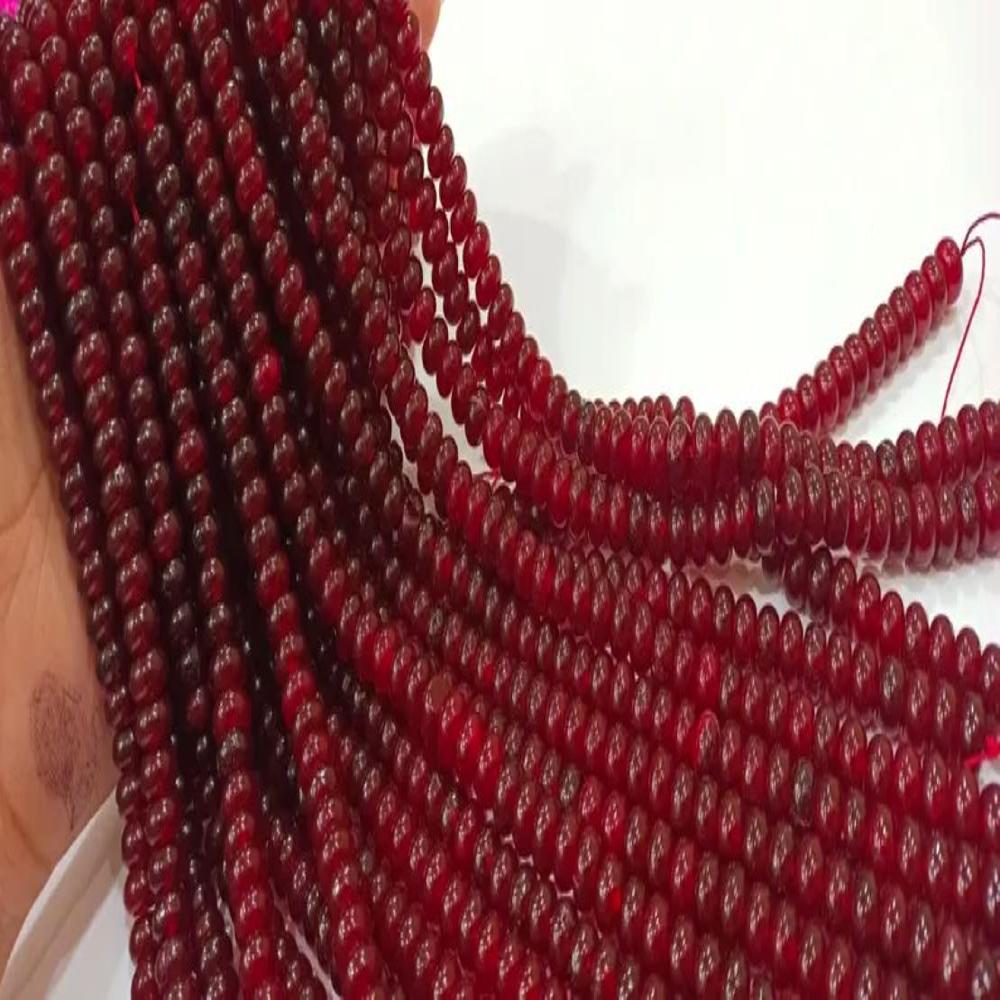 Natural Hessonite Garnet Quartz Rondelle Plain Smooth 8mm Beads Sold Per Strand 8 inches Long Great Quality Beads