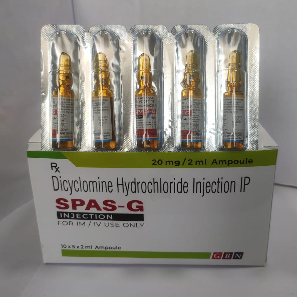 Dicyclomine Hydrochloride Injection - Liquid Form , Administered Via Injection For Human Use At Normal Temperature