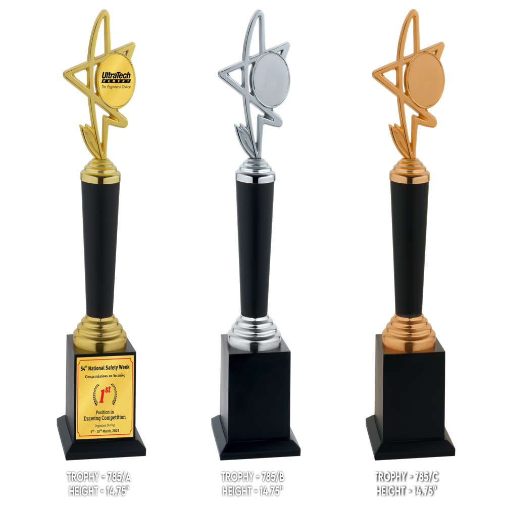 Crystal Award Trophy - Base Material: Brass
