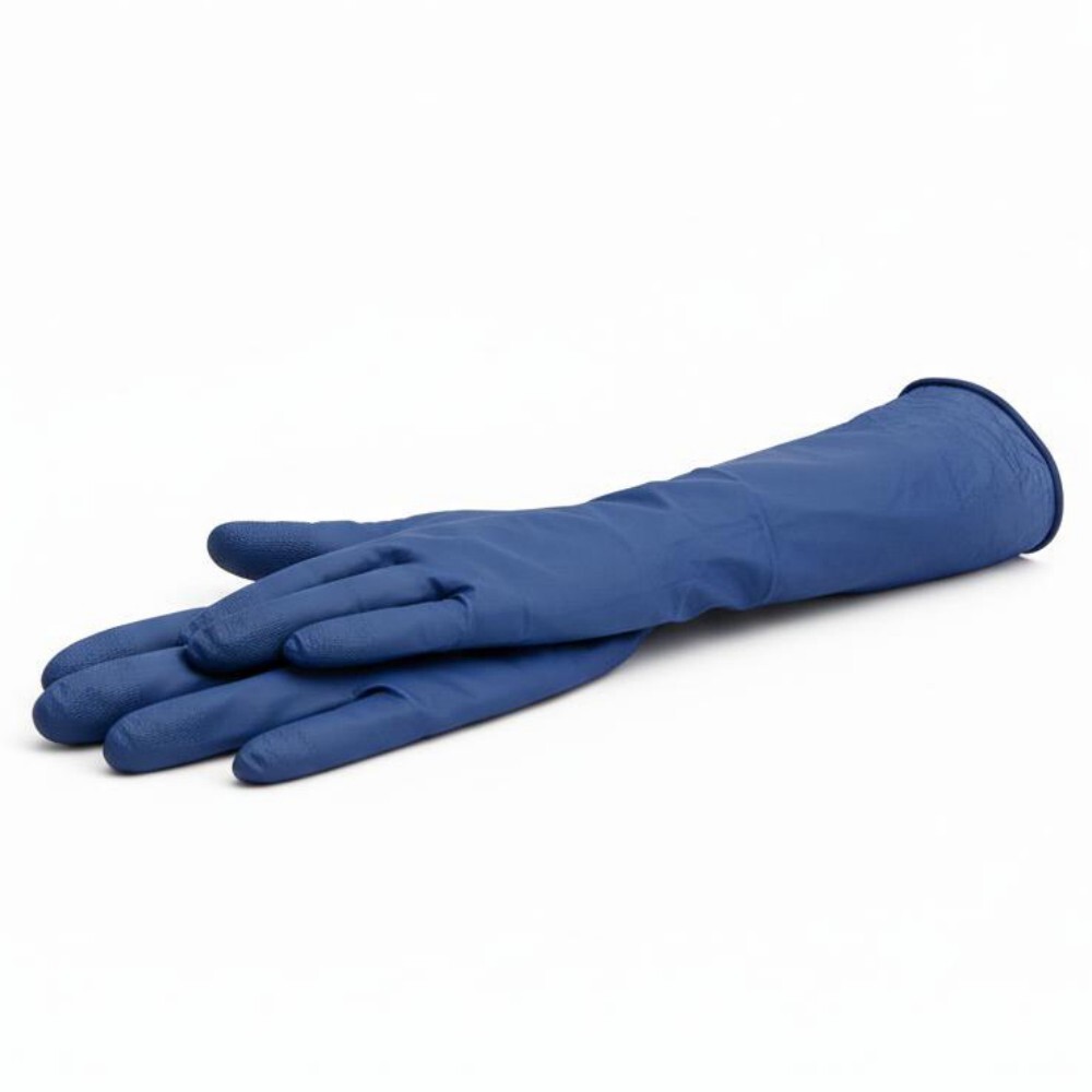 Blue Nitrile Utility Gloves - Color: Grey With Black