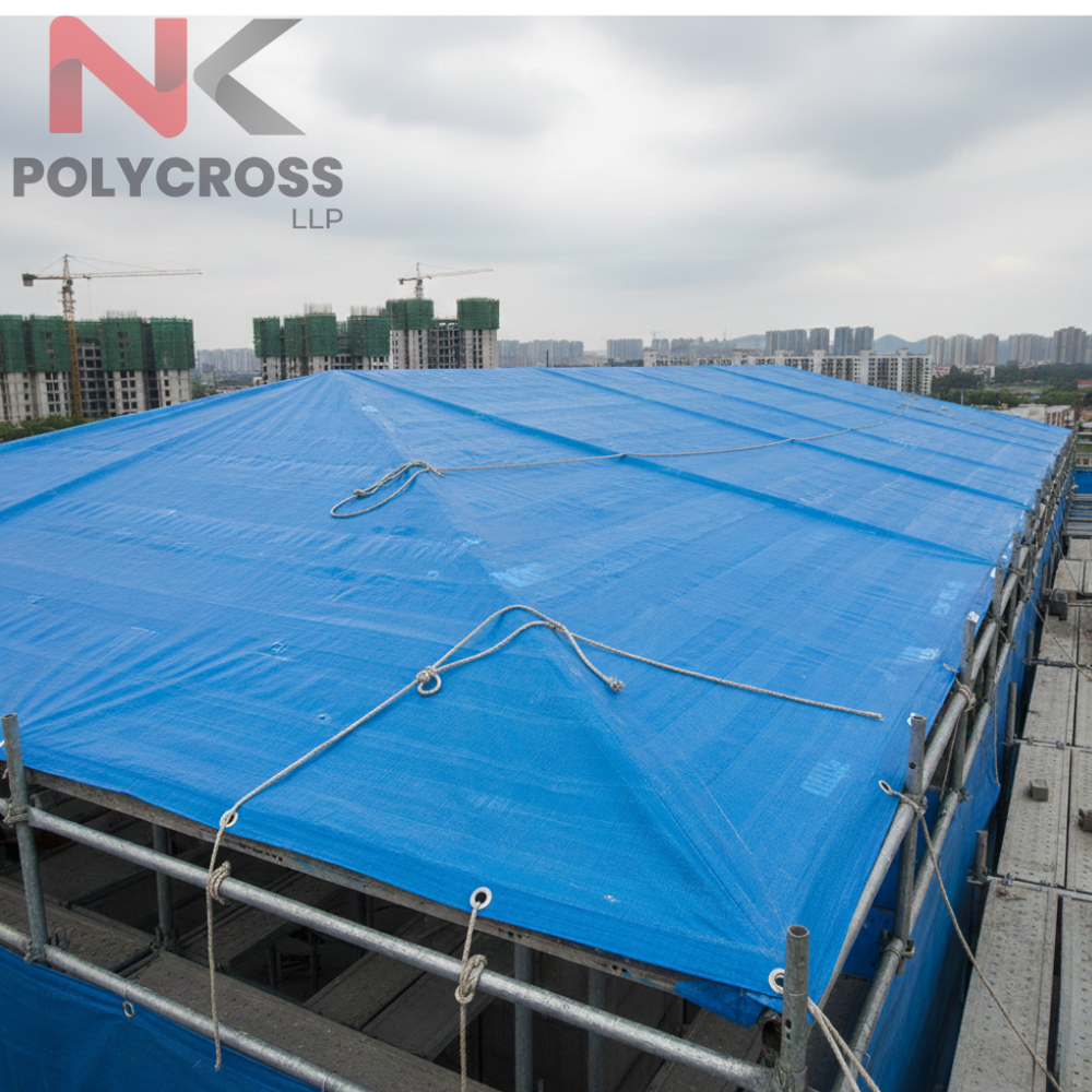 Temporary Roofing Plastic Tarpaulin - Color: Blue