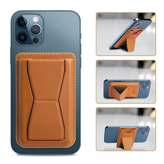 2-in-1 MagSafe Magnetic Leather Wallet & Multi-Angle Foldable Phone Stand Card Holder for iPhone