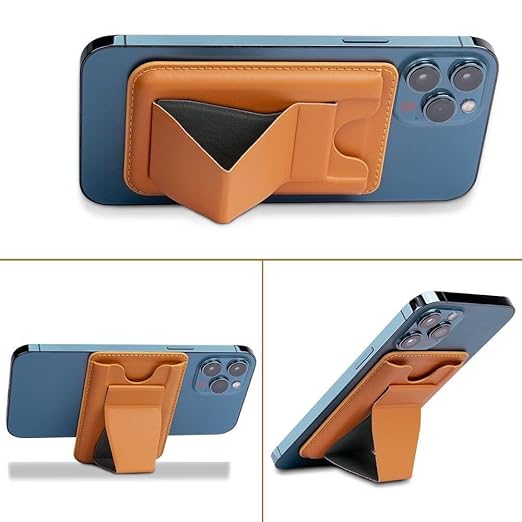 2-in-1 MagSafe Magnetic Leather Wallet & Multi-Angle Foldable Phone Stand Card Holder for iPhone