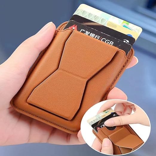 2-in-1 MagSafe Magnetic Leather Wallet & Multi-Angle Foldable Phone Stand Card Holder for iPhone