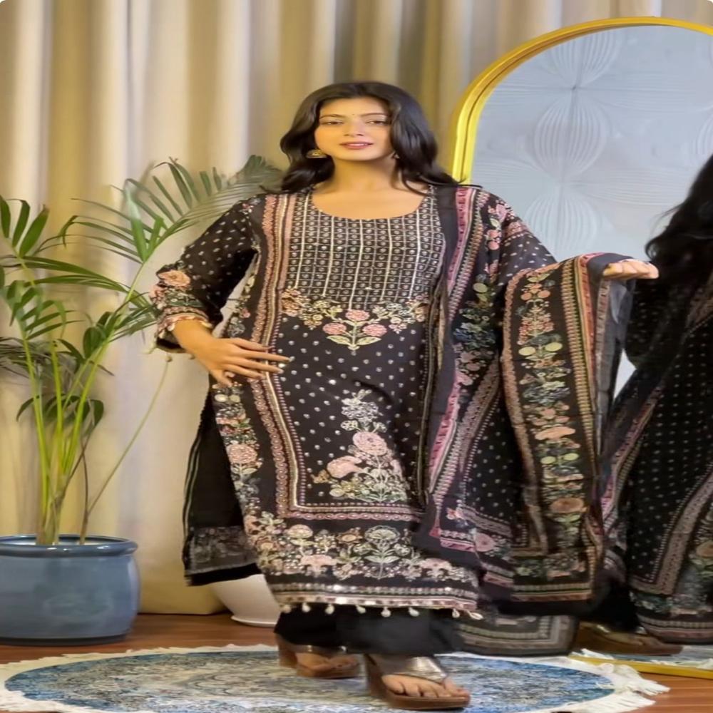Stylish Printed Kurti For Women Premium Collection - Color: Black