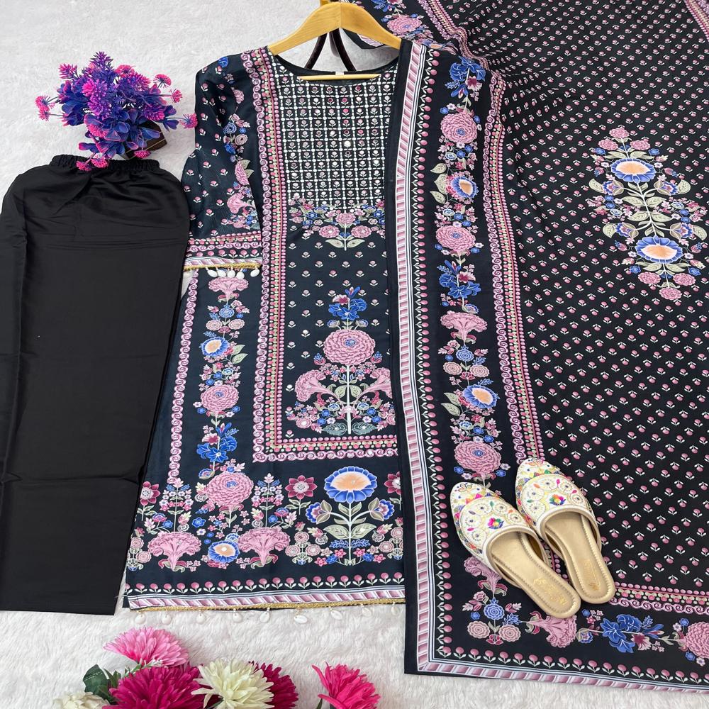 Stylish Printed Kurti For Women Premium Collection - Color: Black